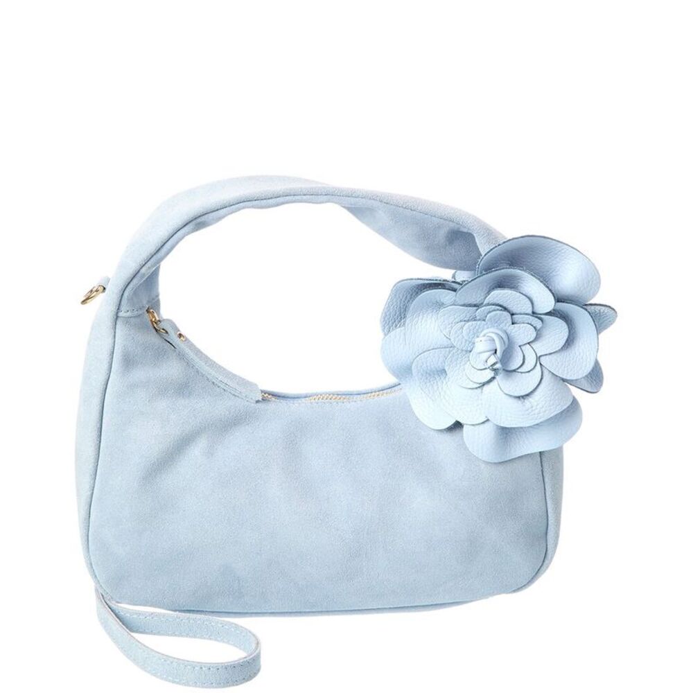 Isabella Rossetti Fluer 27 Suede Shoulder Bag, Blue